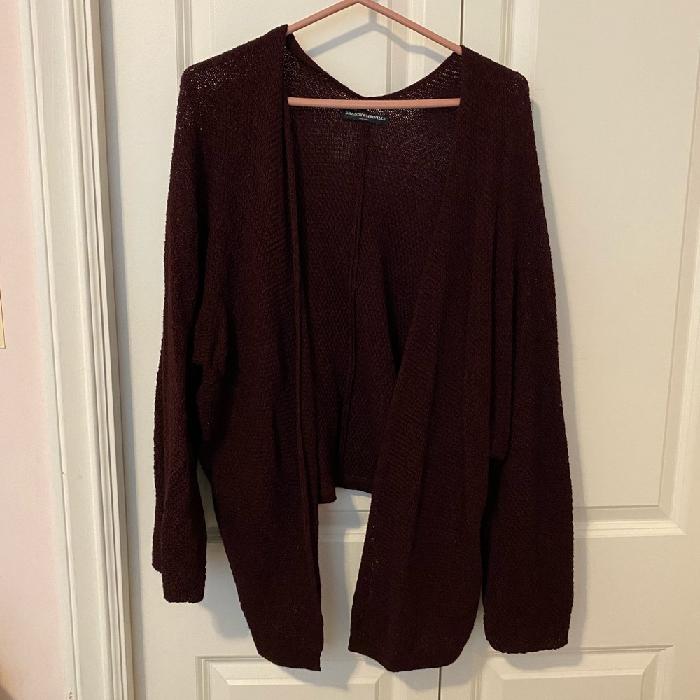 Brandy Melville maroon Caroline knit cardigan